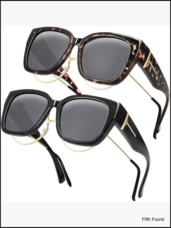 Accessories - 2 Pairs Polarized Fit Over Glasses Sunglasses for Women, Lightweight OTG UV400
